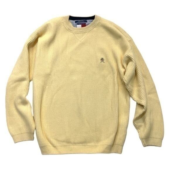 TOMMY HILFIGER VINTAGE 90’s sweater yellow Men’s size XL - Picture 1 of 8